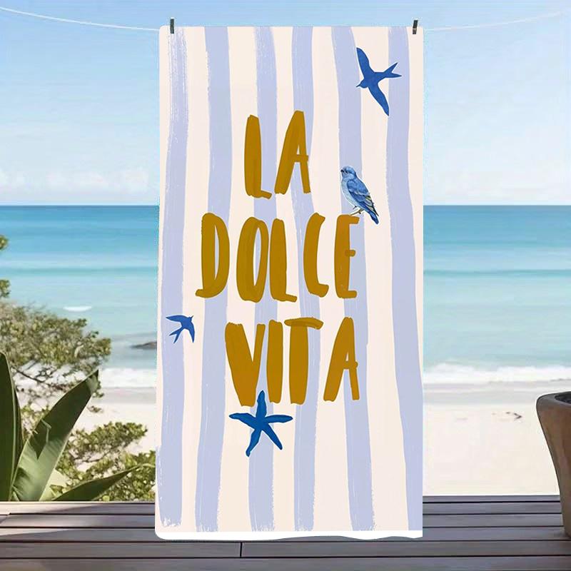 Aesthetic Coastal Starfish Microfiber Beach Towel Large Blue Bird Sandproof Bath Towels Light Weight Quick Drying Swim Blanket