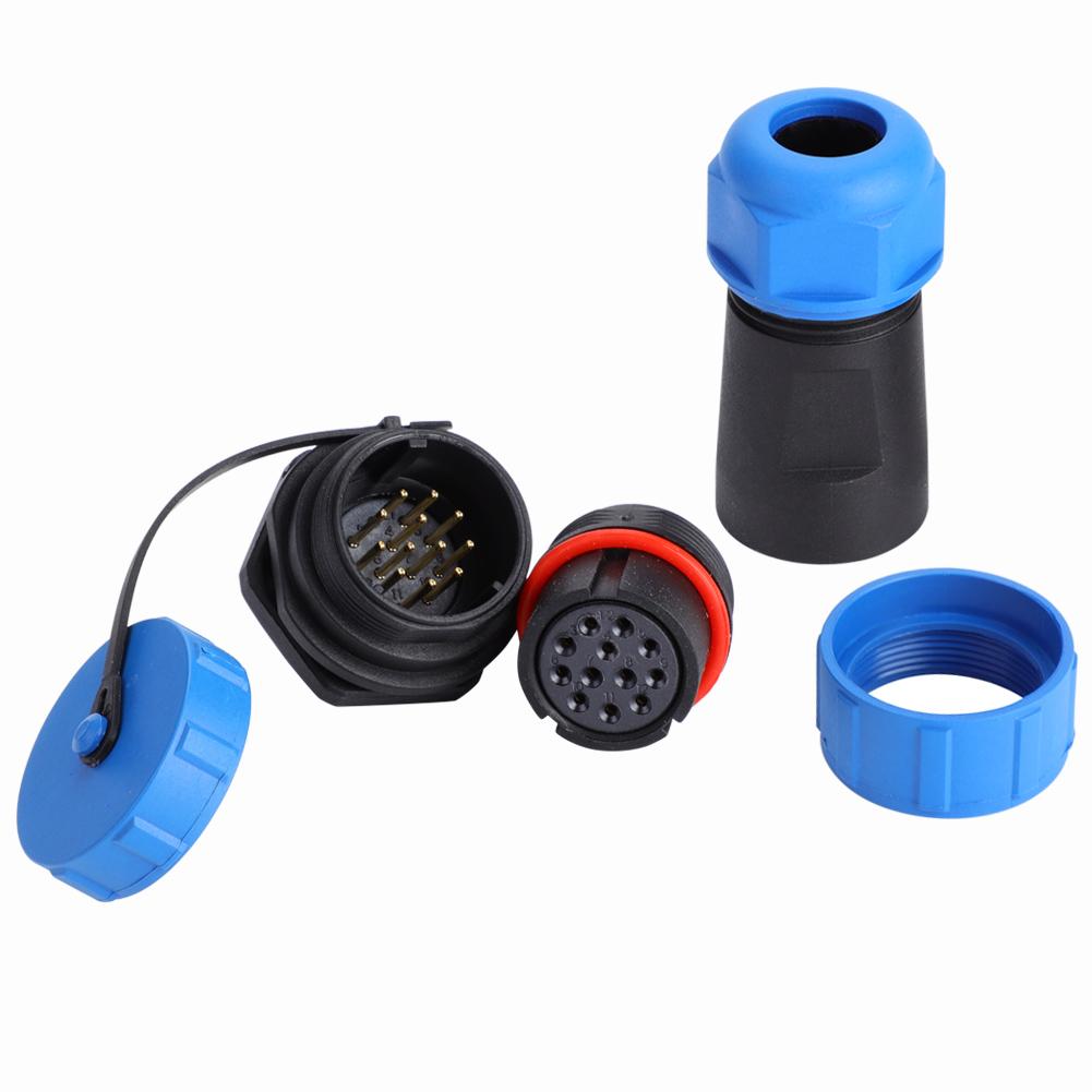 IP68 SP21 9Pin Waterproof Plastic Aviation Plug Socket Connector (12Pin)