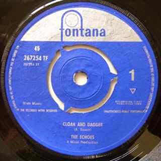 

7inch Record ECHOES - Cloak And Dagger 267254TF Fontana 1962 UK Rock Used