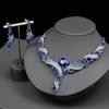 Colorful Rhinestone Jewelry Set Exaggerated Style Collar Necklace Earring Set  Luxury