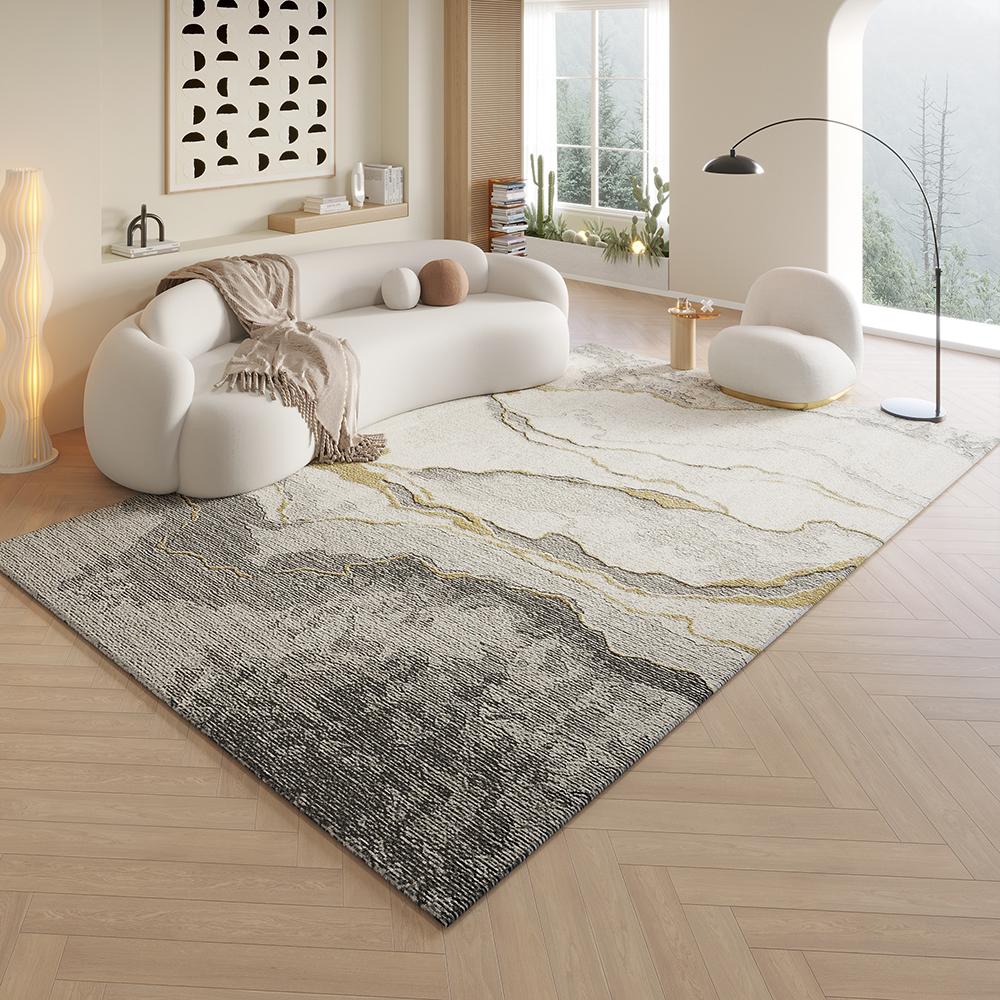 Area Rugs for Entryway Low Pile Soft Bedroom Floor Mat Farmhouse Neutral Non-Slip Rug for Bedroom Living Room Home Decor
