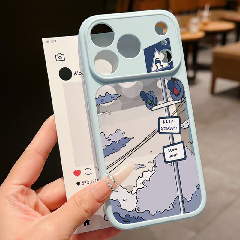 Anime Style Mountain Pattern Case For iPhone 17 Pro Max For iPhone 16 15 14 13 Pro Max Luxury Hybrid TPU+PC Clear Back Hard Cover