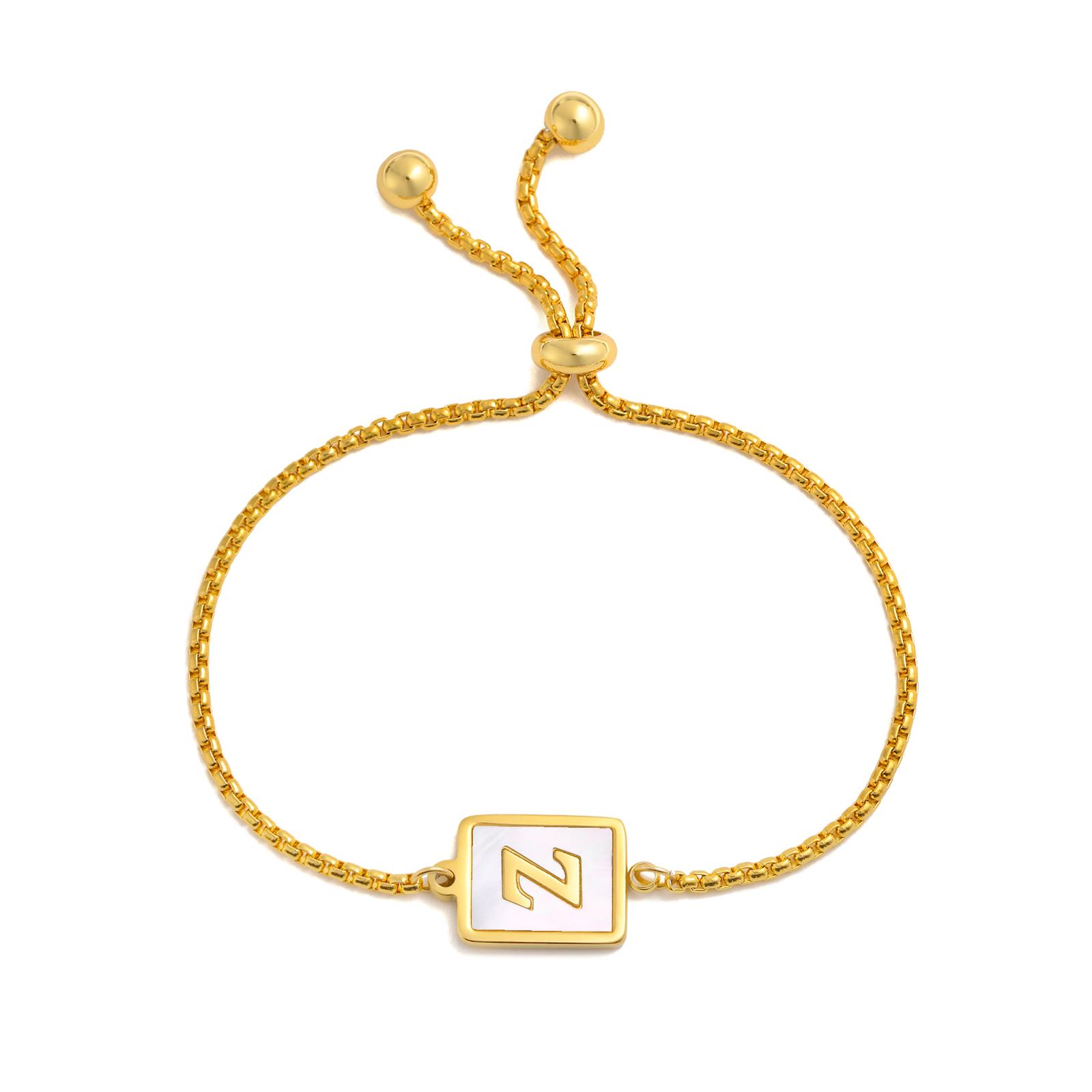 

Shell Letter Bracelet,charm Initial Bracelet for Women, Stainless Steel Chain Adjustable Alphabet Jewelry Gifts for Women Girls
