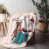 Santa Claus Reindeer Christmas Blanket Cozy Throw Soft Warm Holiday Home Decor Gift Festive Flannel Bedspread Kids Room Decor