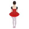 Girls Ballet Tutu Dress Short Puff Sleeve Shiny Sequins Color Block Dots Performance Costume for Recitals