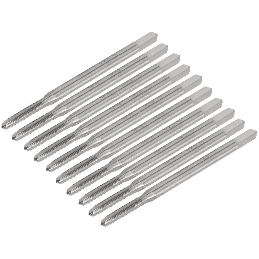 10Pcs Tap Drill Straight Flute High Speed Steel Bottom Machine Hardware Tools M2 W6542