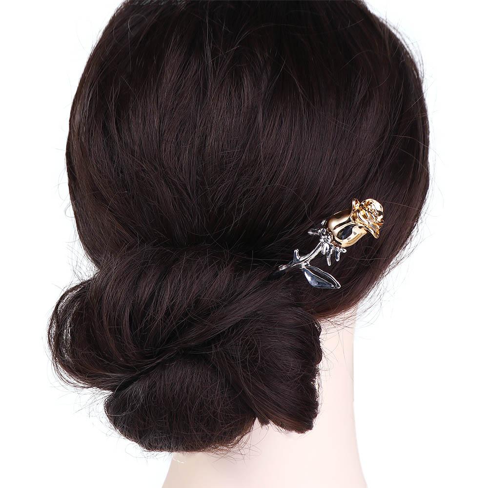 Retro Flower Japanese Elegant Korean Style Hair Fork Rose Hair Stick Women Hairpin Headwear