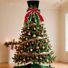 Foldable Christmas Tree Top With Big Bowknot Embellishments for Indoor and Outdoor Winter Holiday Party Centerpieces