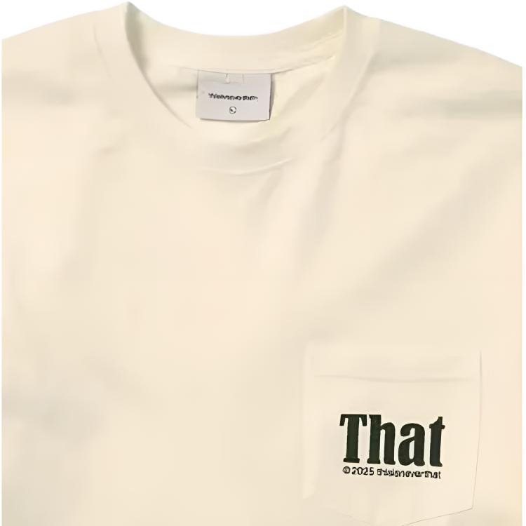 Thisisneverthat Letter Print Casual Loose Round Neck Long Sleeve T-Shirt With Multiple Pockets Unisex tops TN251TTSLT02IVR