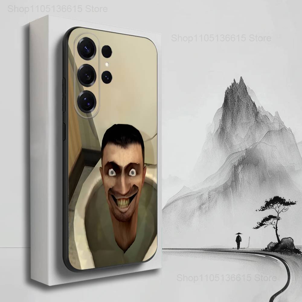 Funny S-Skibidi T-TOILETS Case For Samsung S25,S24,S23,S22,S21,S20,S10,S9,Ultra,Plus,Lite,FE,Soft Silicone Black Cover