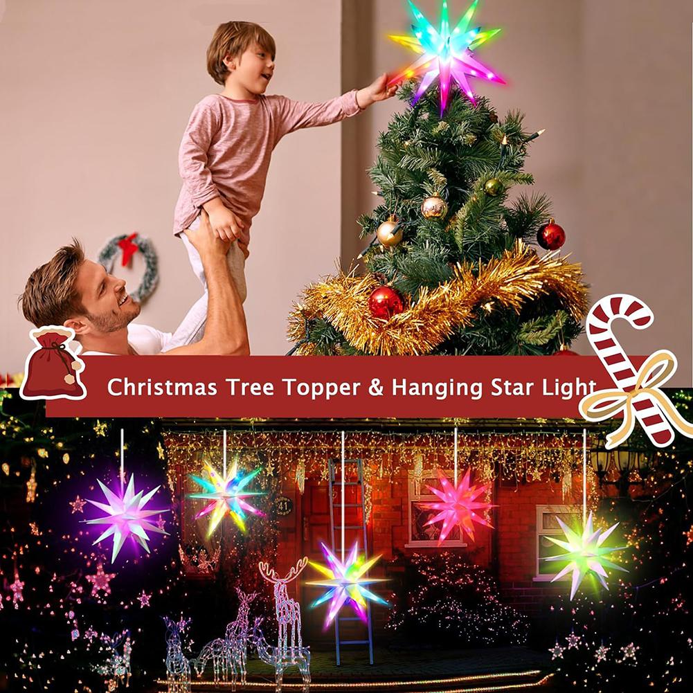 Christmas Star Light Bluetooth-Compatible 25/40/50/60CM Christmas Tree Topper Star Shiny Light APP Remote Control Color Changing
