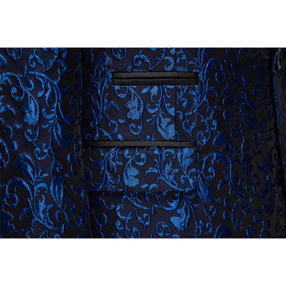 Men's Multi-color Slim Fit Jacquard Tuxedo Jacket for Stage, Wedding, and Banquet