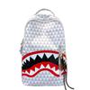 Shark Print Student Backpack, Large Capacity, Trendy, Fun, and Fashionable