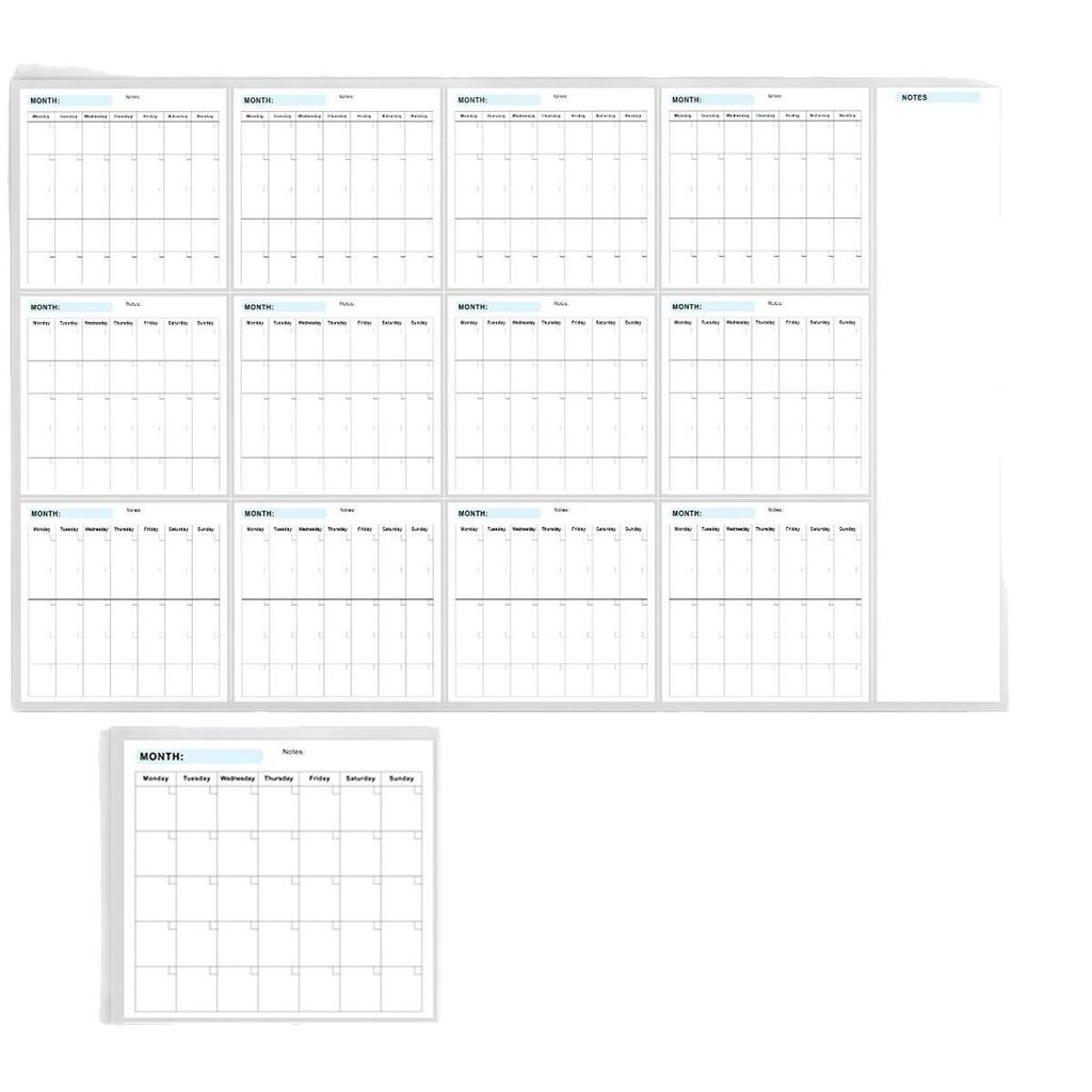 Cross-Border Erasable Yearly Calendar Planner - Undated English Work & Meeting Record