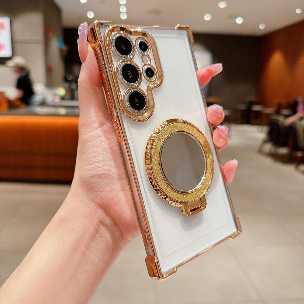 Beschichtung Spiegelhalter Ständer Weiches Silikon Vier Ecken Luftkissen Stoßfeste Schutzhülle für Samsung Xiaomi Poco Redmi