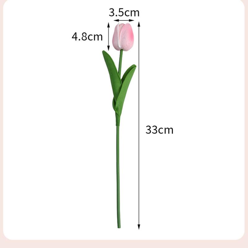 10pcs Simulation Plant PU Tulips Fake Flowers Hotel Wedding Decorative Pink Tulip Branch Home Decoration Artificial Flowers