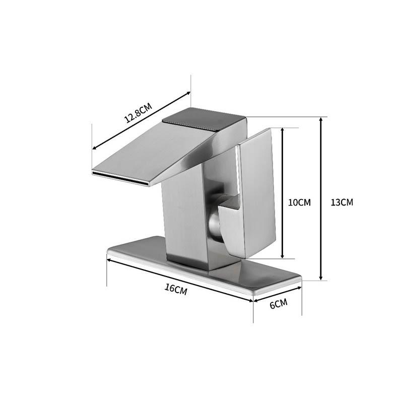 Bathroom Basin Faucet With Led Digital Display temperatureTaps Basin Deck Mounted Sink Waterfall Mixers