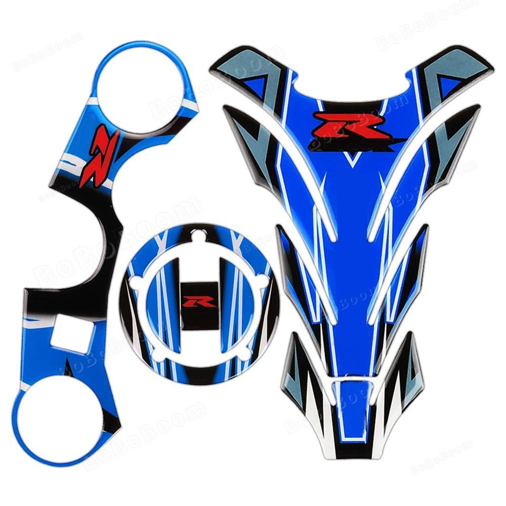 3D Motorcycle Sticker Decal Fuel Tank Pad Fork Triple Tree Upper Clamp Accessories For GSXR GSX-R 600 750 1000 K7 K8 K11