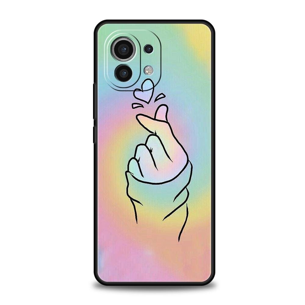 Phone Case Cover for Xiaomi Mi 17 15 14 13 12 11 Ultra 15T 14T 13T 12T 11T Pro Lite 5G Soft TPU Capas Black White Love Kpop Bags