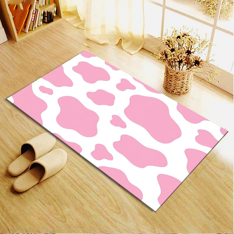 2025 New Pink Cow Print Carpet Rug for Living Room Bedroom Home Sofa Decoration,Kids play Non-slip Floor Mat30