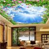 Tapet Tavan Tapet Modern 3d Cer Albastru Si Tapet Alb Decor Interior Sufragerie Tavan Mural Hol