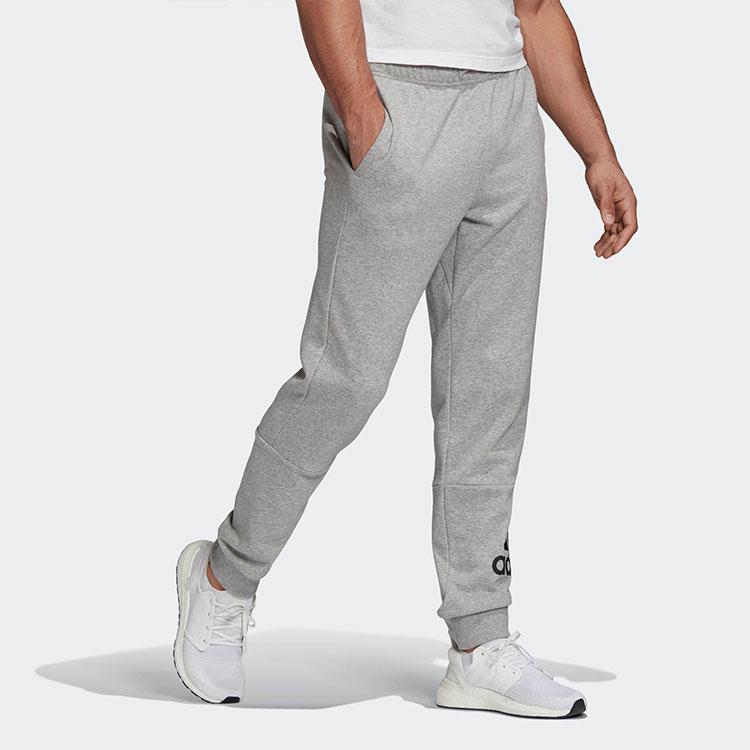 Adidas Knitted Sweatpants Men's Medium Heather Gray Moderate Cuffed Pants GC7345-