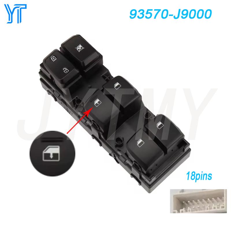 

93570-J9000 Car Accessories for Hyundai Kona 2018- Front Left Driver Side Power Window Switch Glass Lifter Button Parts