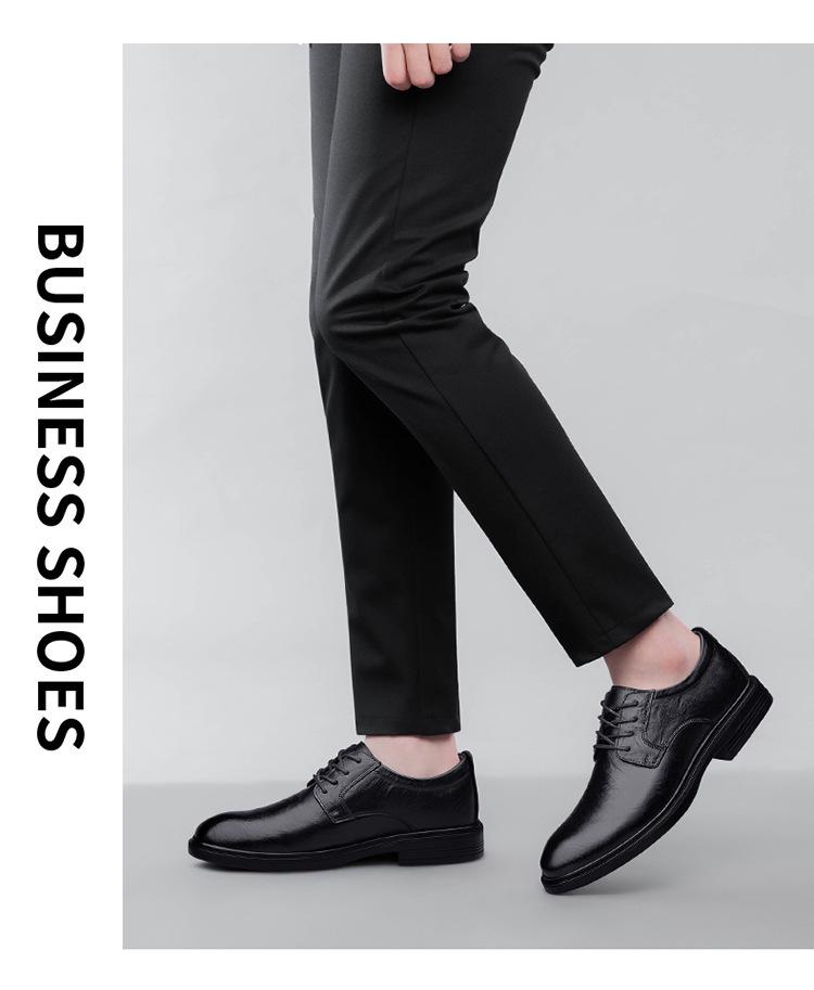 Men's Breathable Leather Formal Shoes - Spring/Summer Casual Cowhide Shoes with Warm Cotton.