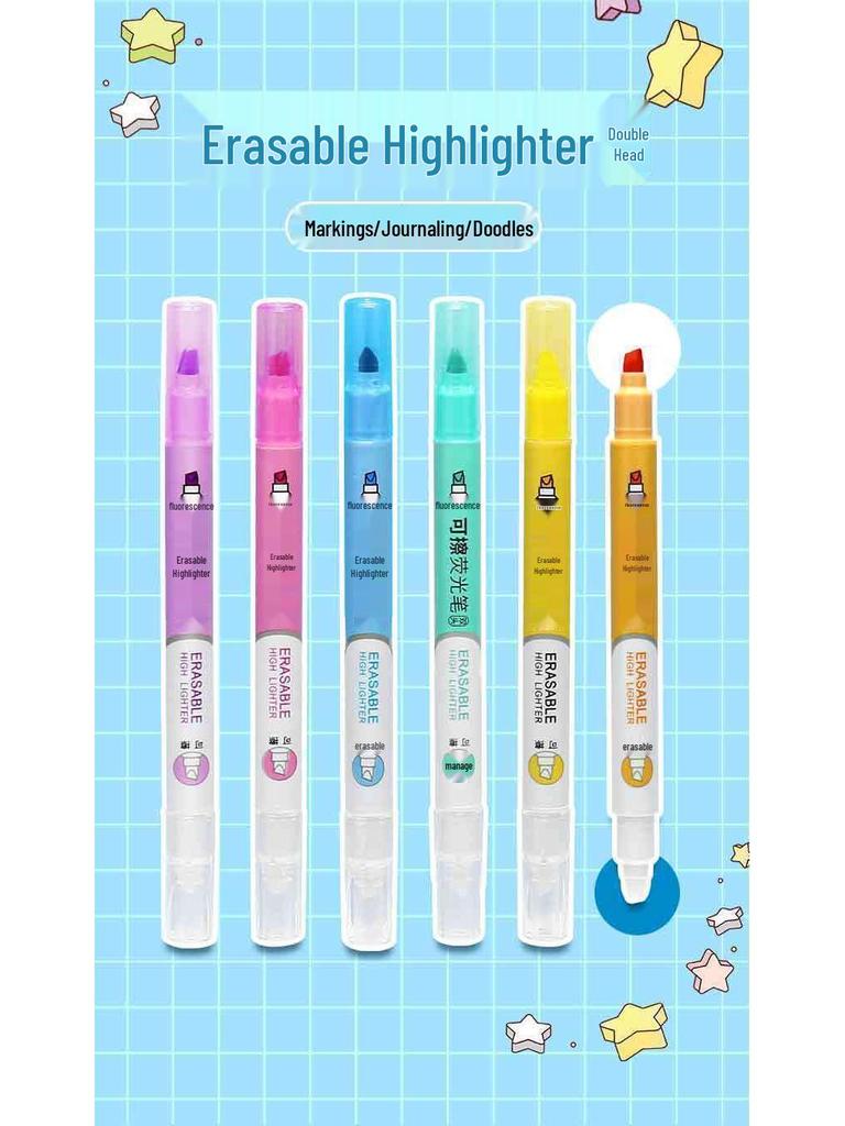 Dual-Ended Erasable Multicolor Highlighter for Students