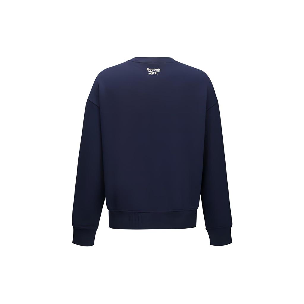 Reebok Round Neck Pullover Letter Print Breathable Long Sleeve Sweatshirt Women sweatshirt Navy-Blue 24FRM306WGN2