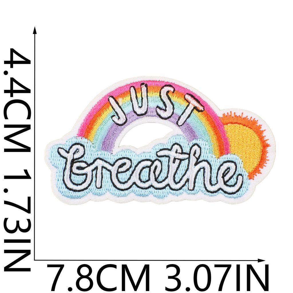 Summer Series Wave Embroidery Cloth Sticker Rainbow Cactus Computer Embroidery Label Cartoon Bus Patch Sticker