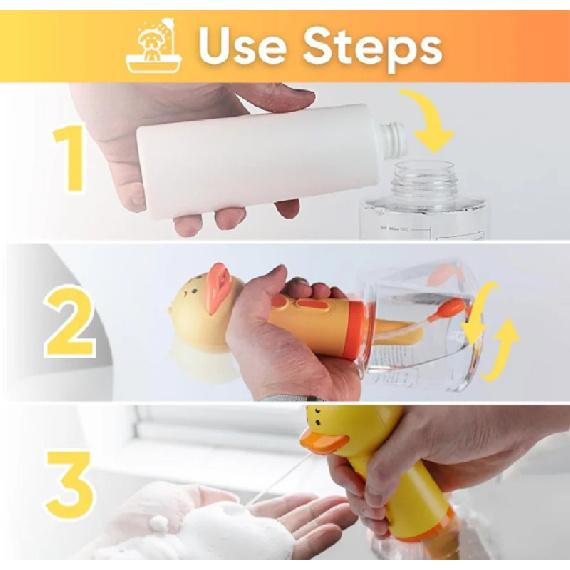 Electric Dog Shampoo Dispenser Dog Shampoo Sprayer Duck Shampoo Foamer for Pet, Foaming Soap Dispenser for Bathtub,