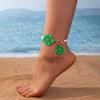 Gorgeous Faux Pearl Chic Flower Pendant Anklet for Women Delicate Forel 3D Flower Foot Chain Party Vocation Jewelry Gifts