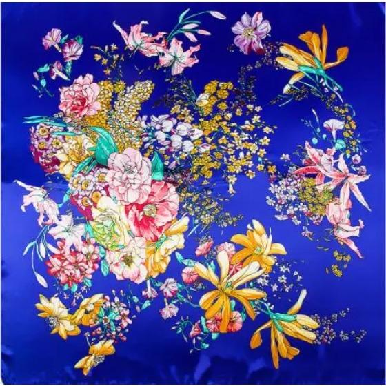New Oil Painting Floral Print Women Silk Scarf Large Square Scarves Female Bandana Fashion Ladies Hijab Kerchief Scarves