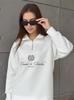 Stylish Fleece-Lined Lapel Sweatshirt - Autumn/Winter, Thickened Half-Zip, Letter Print