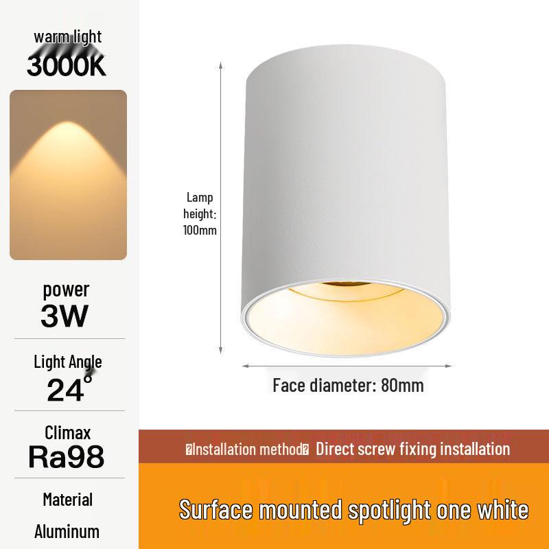 Compact Adjustable Angle LED Ceiling Spotlight for Bedrooms and Living Rooms