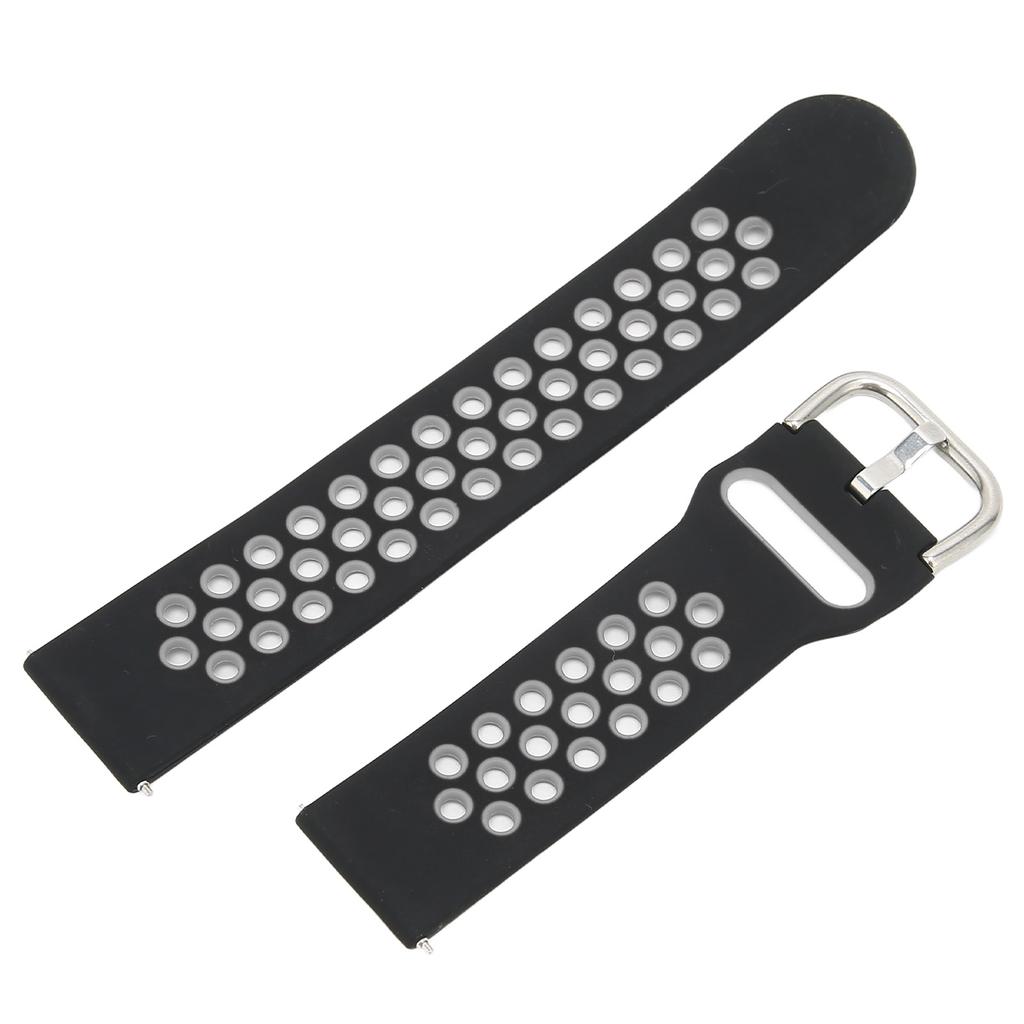 20mm Soft Silicone Watch Band Strap Wristband Replacement with Air Holes for Amazfit GTS 3Black Gray