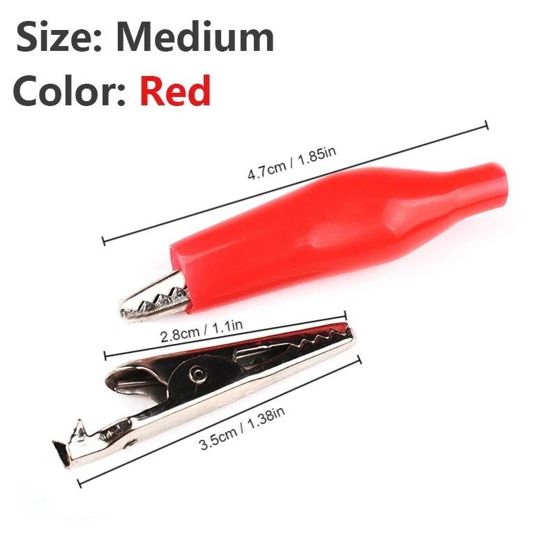 5/10PCS Insulation Metal Alligator Clip Electric Test 35*45mm//28*35mm/24*28mm  5A Small Medium Large Red Black Crocodile Clip