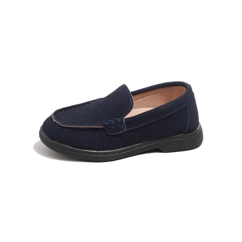 

Children s British-Style Moccasins: Retro Leather Loafers for Boys & Girls Size 23: 14.7cm синій