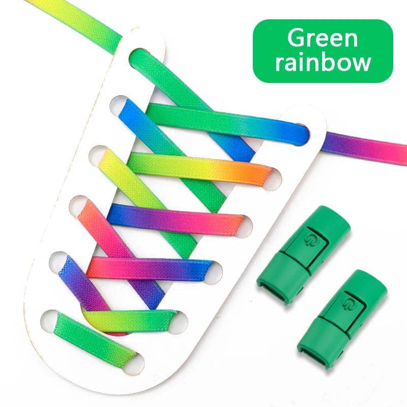 Rainbow Press Lock Shoelaces No Tie Shoe Laces Without Ties Elastic Laces Sneaker Flat Shoelace for Shoes Adults Kids