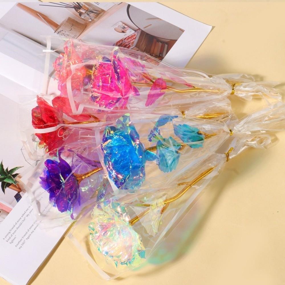 LED Lights Gold Foil Rose Flower Glowing Wedding Fake Flower  Valentine's Day