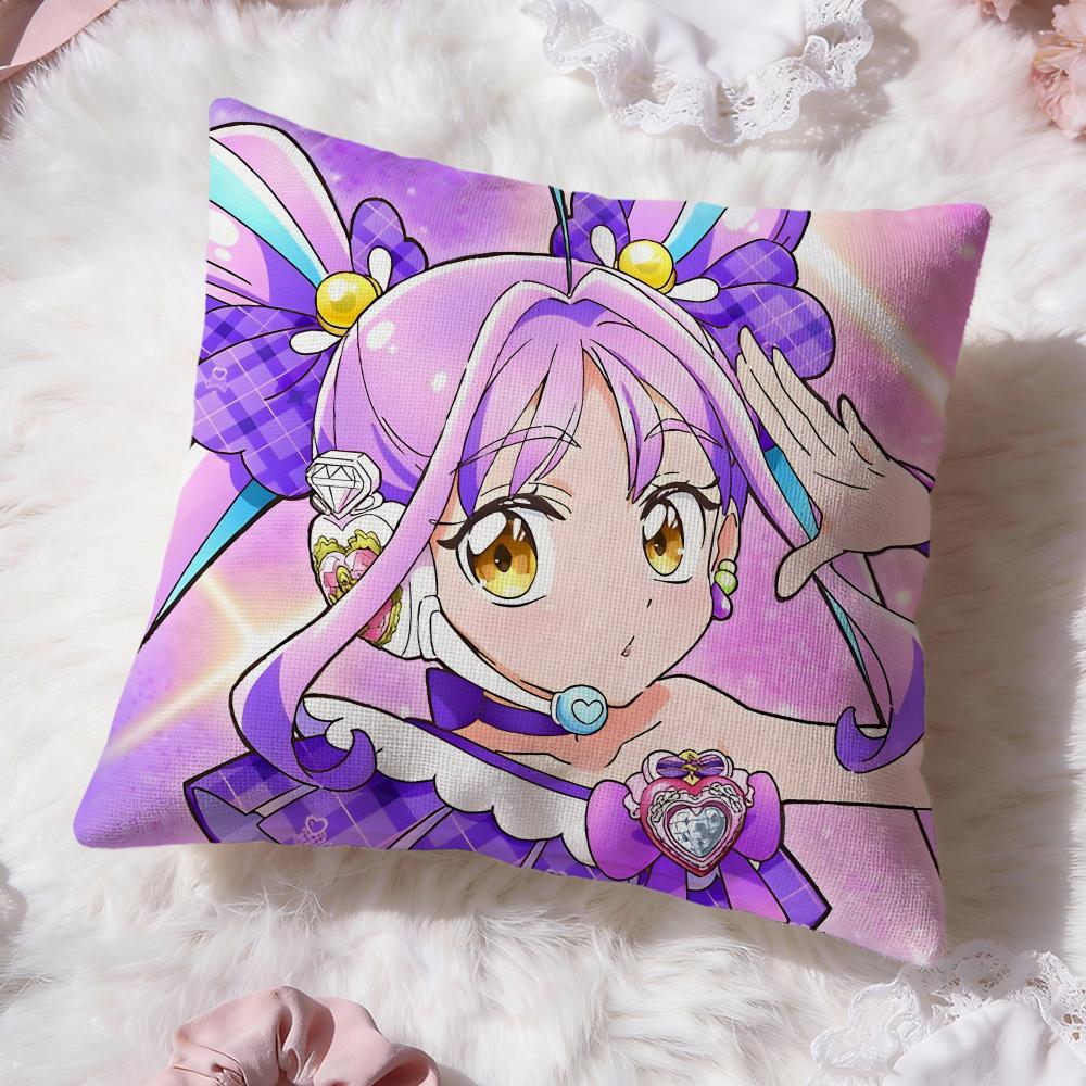 y-You and Idol Pretty Cure Cushion Cover Premium Comfort Reversible Pillow Cove -Two in One Design for Any Room & Car Interior