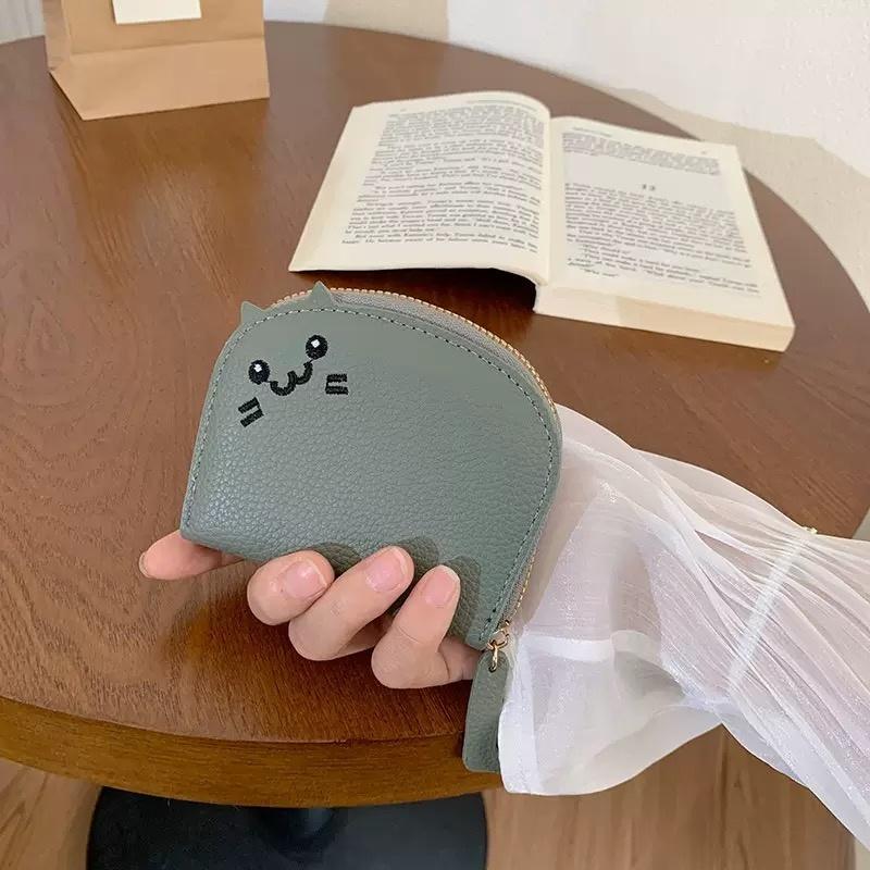 Cartoon Cat Shaped Design Wallet Women's Multi-card Slots Holder Cute Fashion Faux Leather Coin Purse Creative ID Card Holder