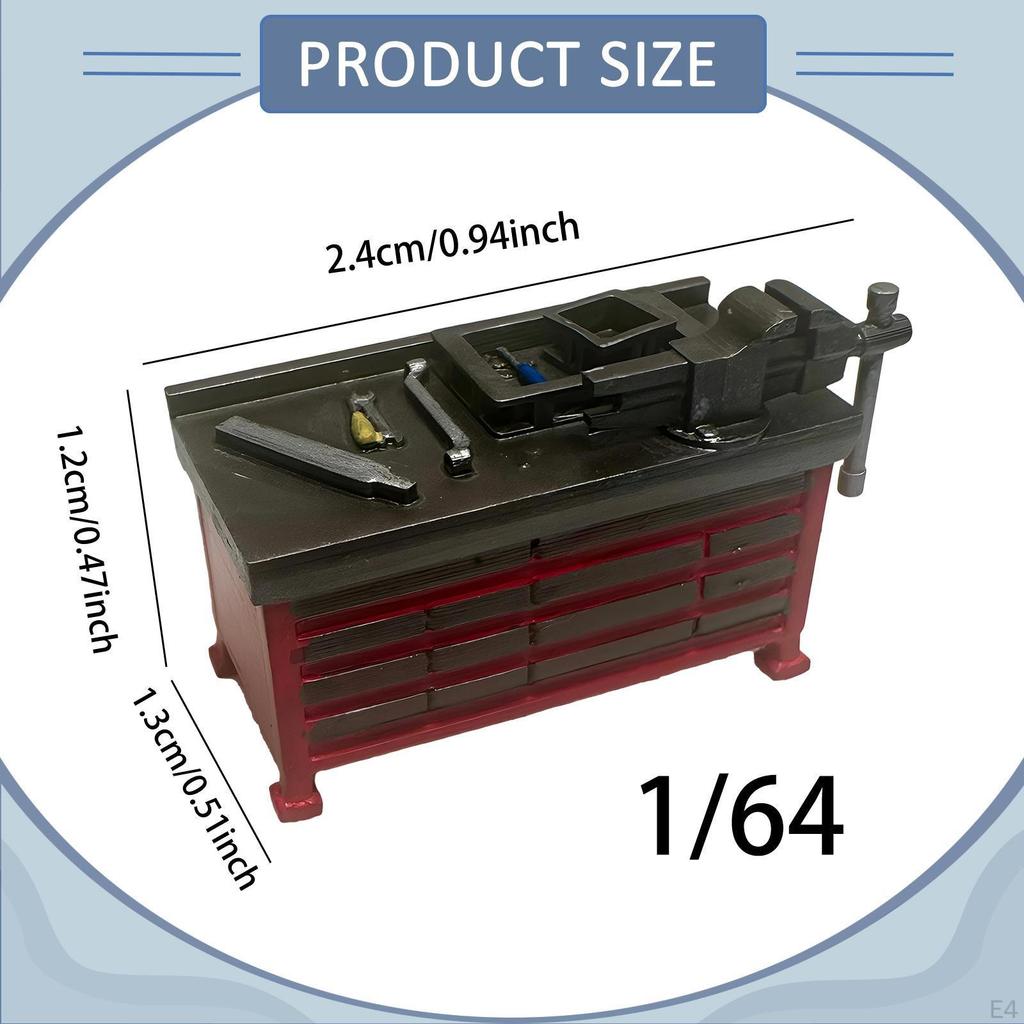 1/64 Diorama Car Repair Workbench Shop Accessories Pretend Play Toy Realistic Micro Workshop