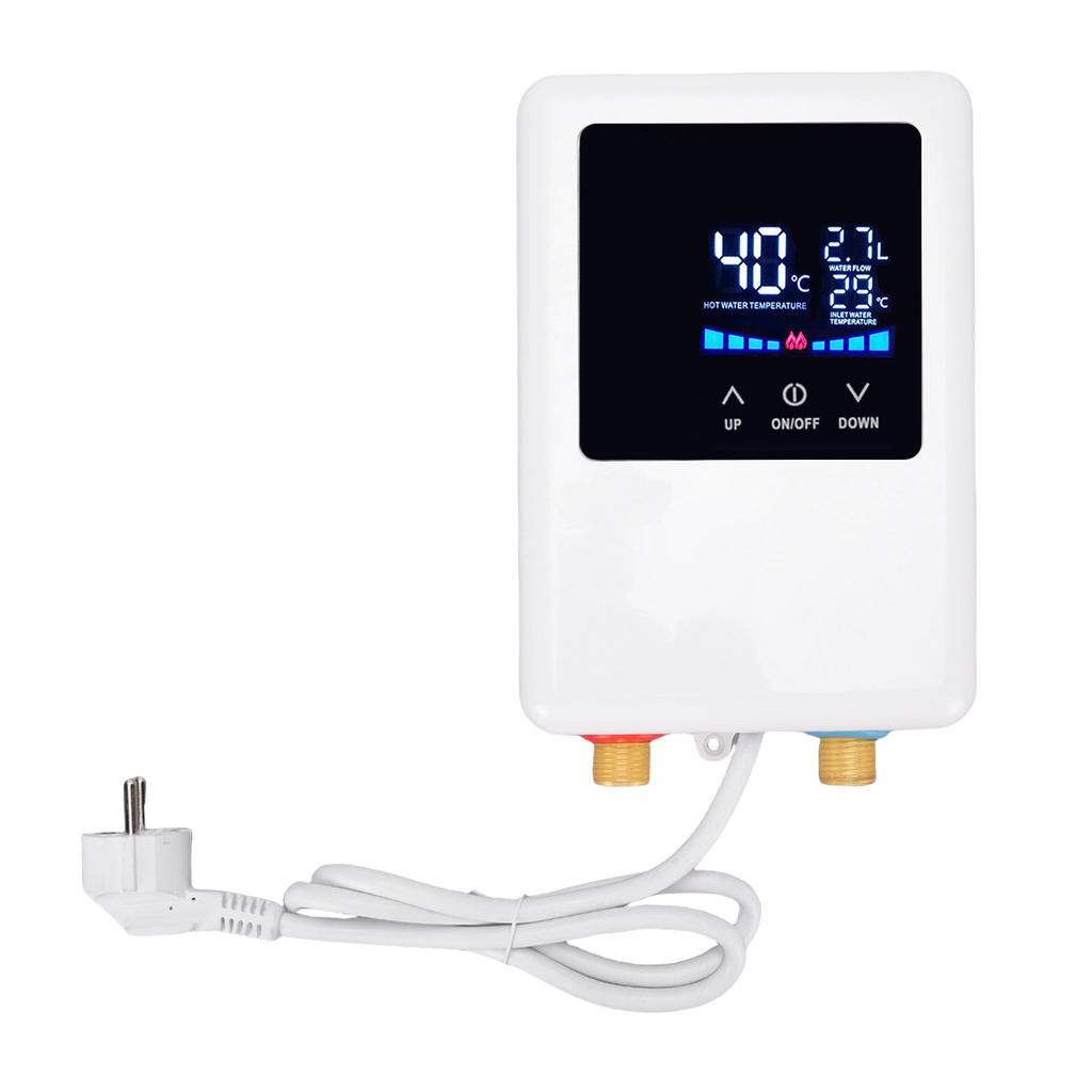 Water Heater 3000W Frequency Conversion Thermostat LCD Digital Display Touchscreen Hot Water Heater for Kitchen Bathroom