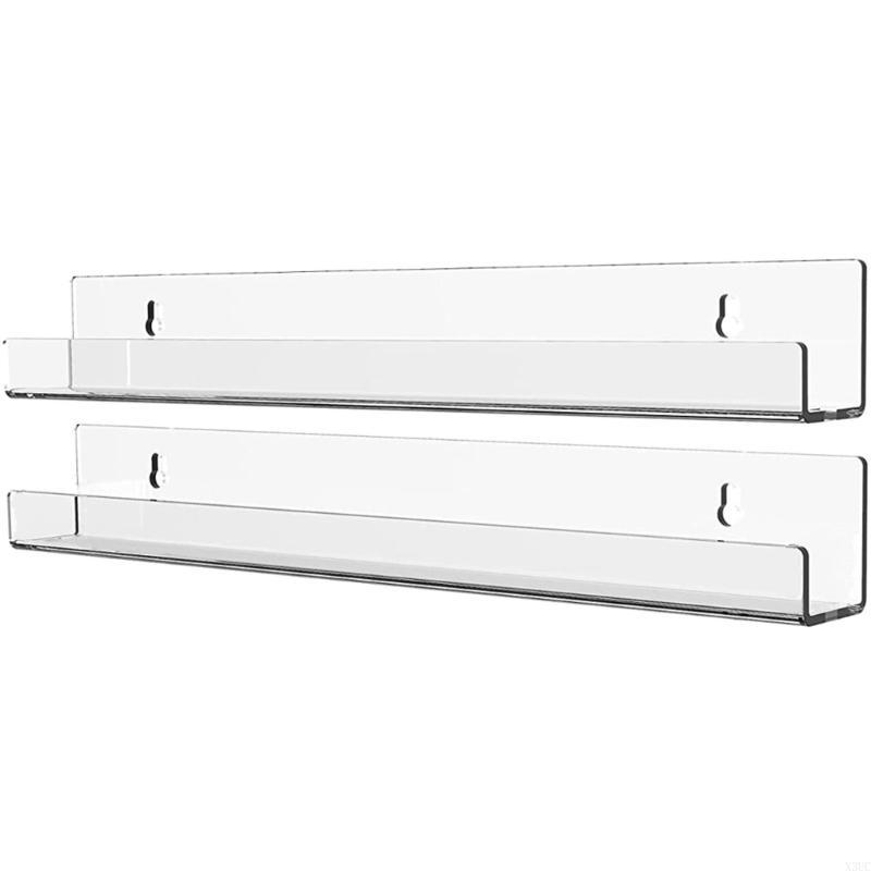 Acrylic Bathroom Shelves, Acrylic Shelf Transparent Wall Mounted, Thick Acrylic Shower Shelf, Clear Storage Display Rack X3UC