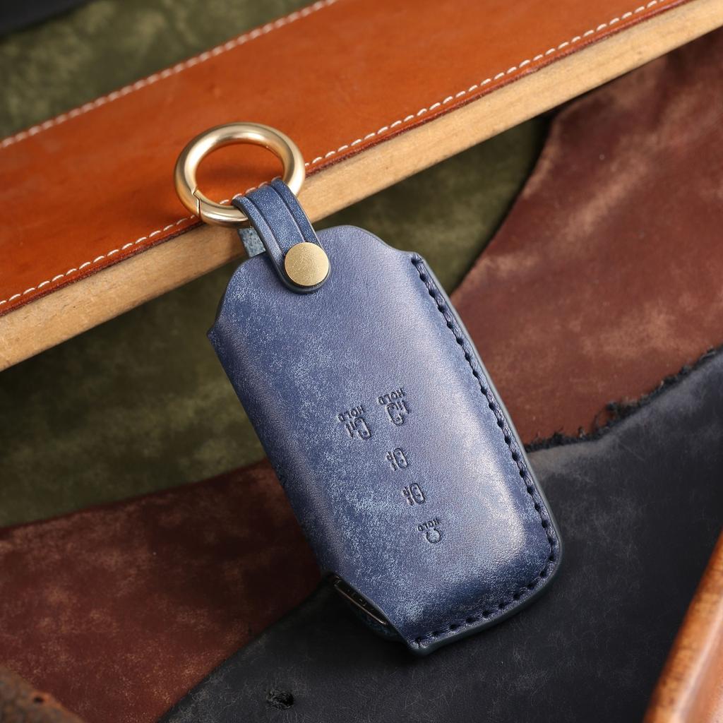 Suitable for Kia Business Car Leather Key Cover Handmade Leather High-end Key Bag Shell Ring