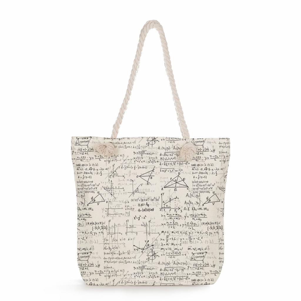 Physical Chemistry print thick rope single-shoulder beach bag 7216