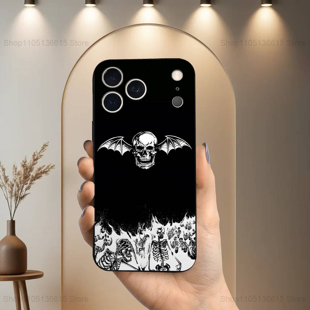 Band A-Avenged SEVENFOLD Phone Case For iPhone 17,16,15,14,13,12,11,Plus,Pro Max,XS,X,XR,SE,Mini,8,7,Soft Silicone Black