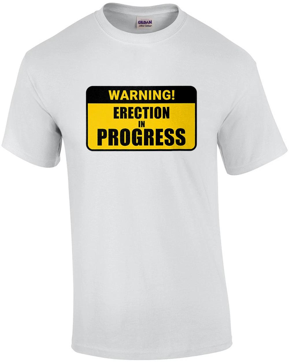 Warning: Erection in Progress. Funny sexual offensive t-shirt L